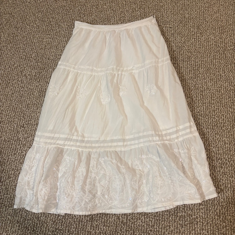 Y2K White Skirt